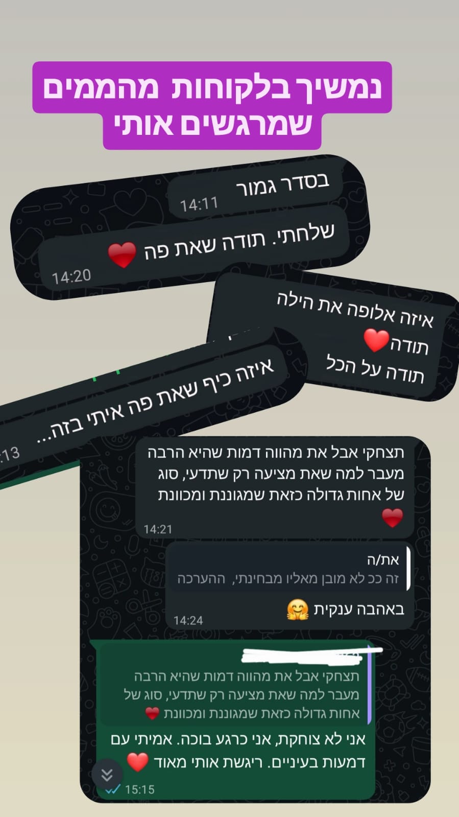 המלצת לקוח/ה